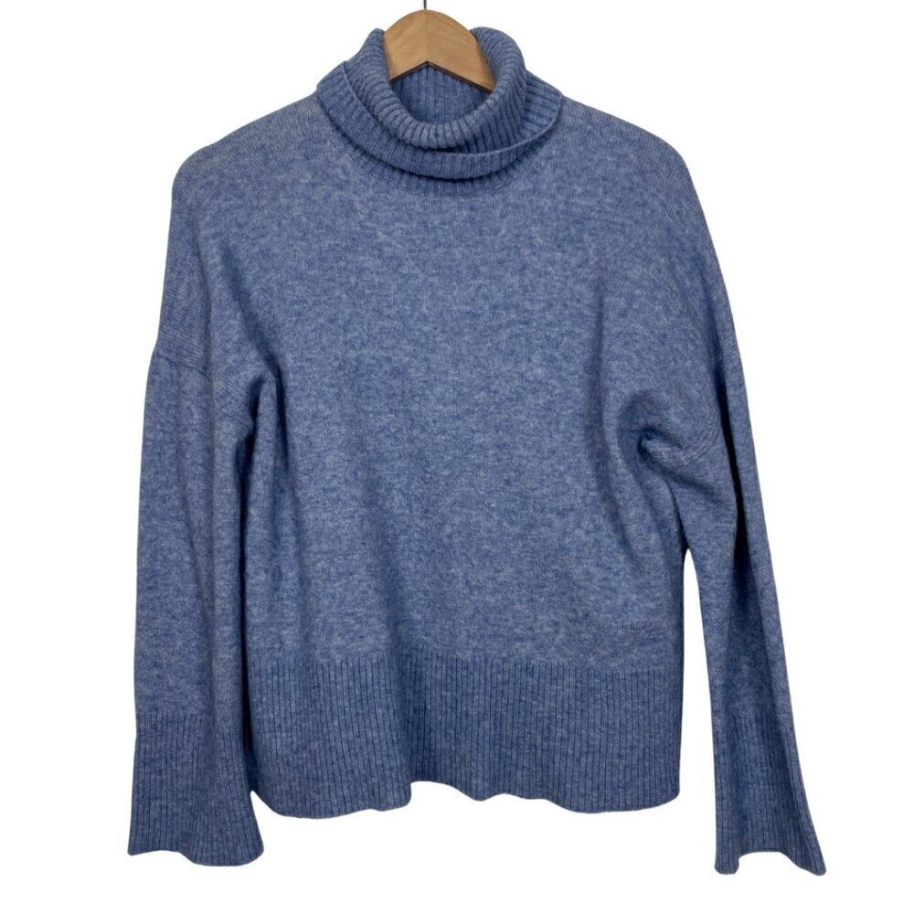 J.CREW Light Blue Wool Blend Turtleneck Knit Sweater in Supersoft Yarn Sz: S